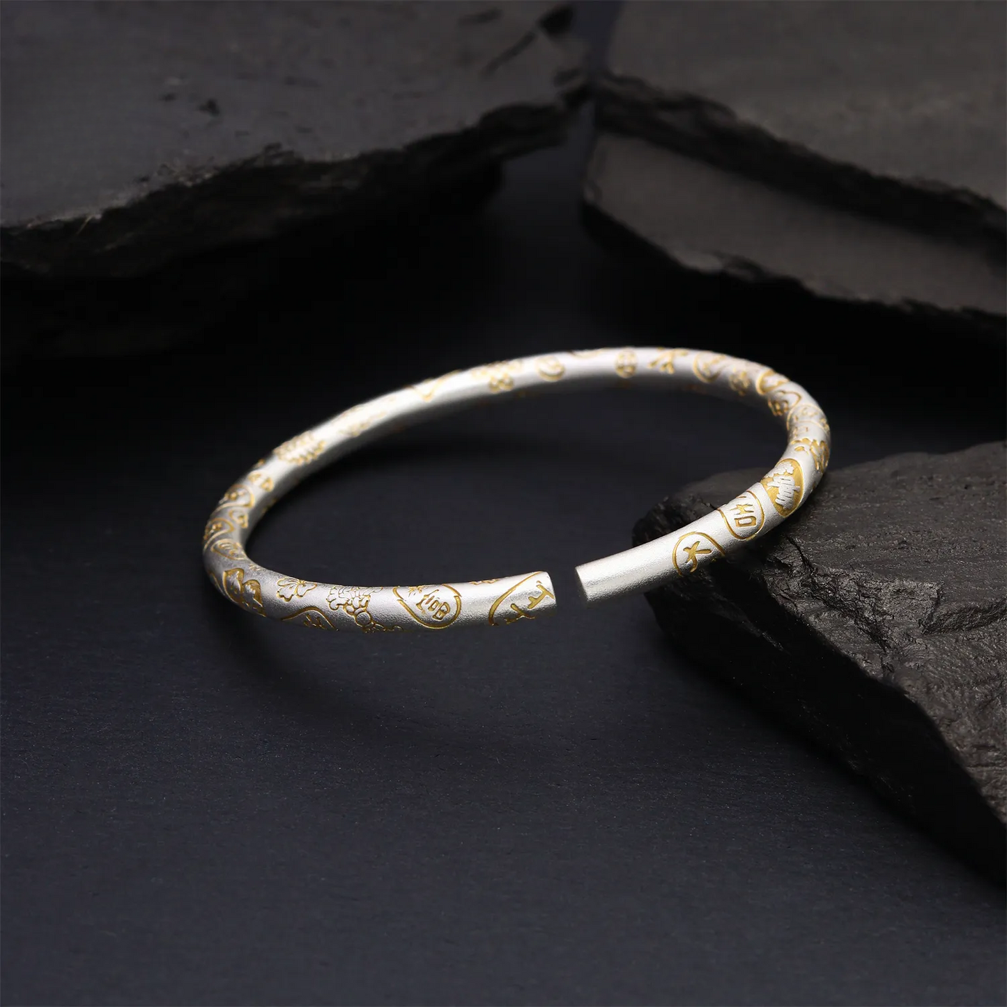 Golden Destiny- Top Sign Silver Bangle