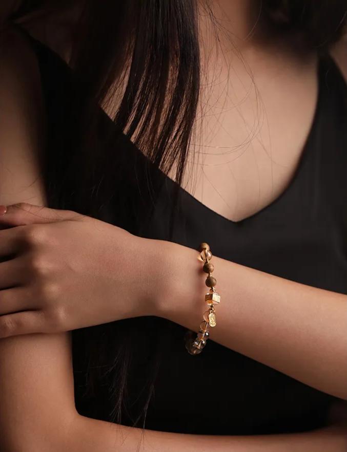 Golden Radiance- Citrine & Agarwood Crystal Bracelet