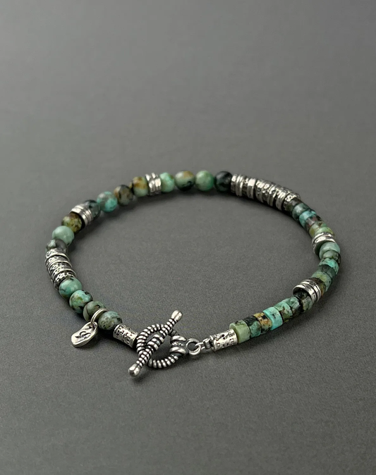 Radiant Courage- African Turquoise Beads Bracelet