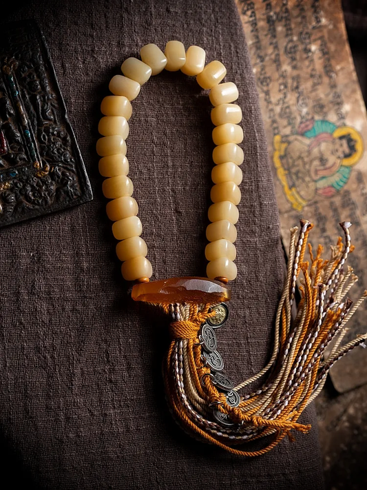 Energetic Grace- Camel Bone Tibetan Mala Beads