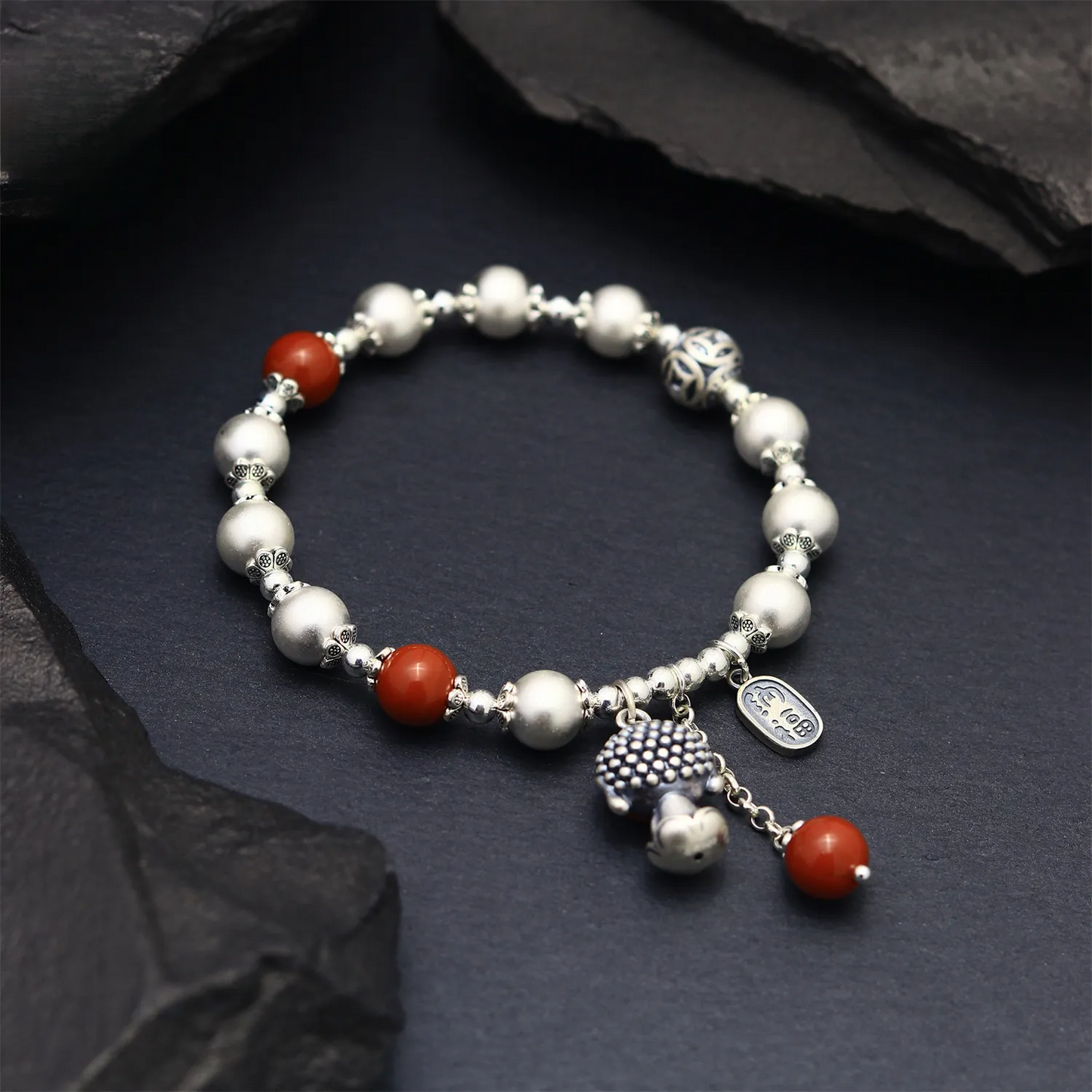 Flowing Energy- Nanhong Buddha Baby Silver Bracelet