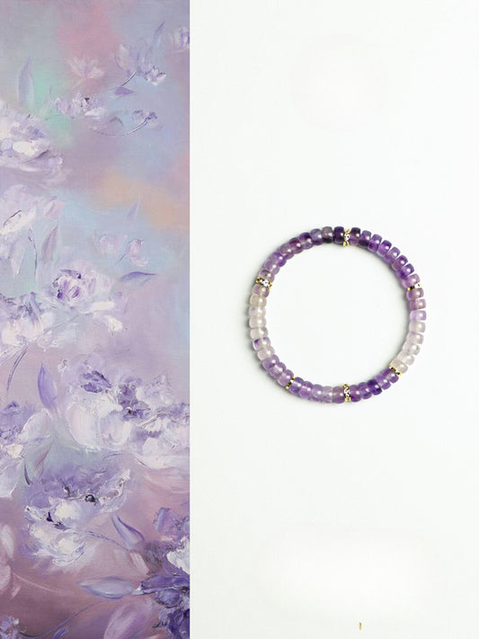 Guarded Tranquility- Amethyst Disc Beads Bracelet