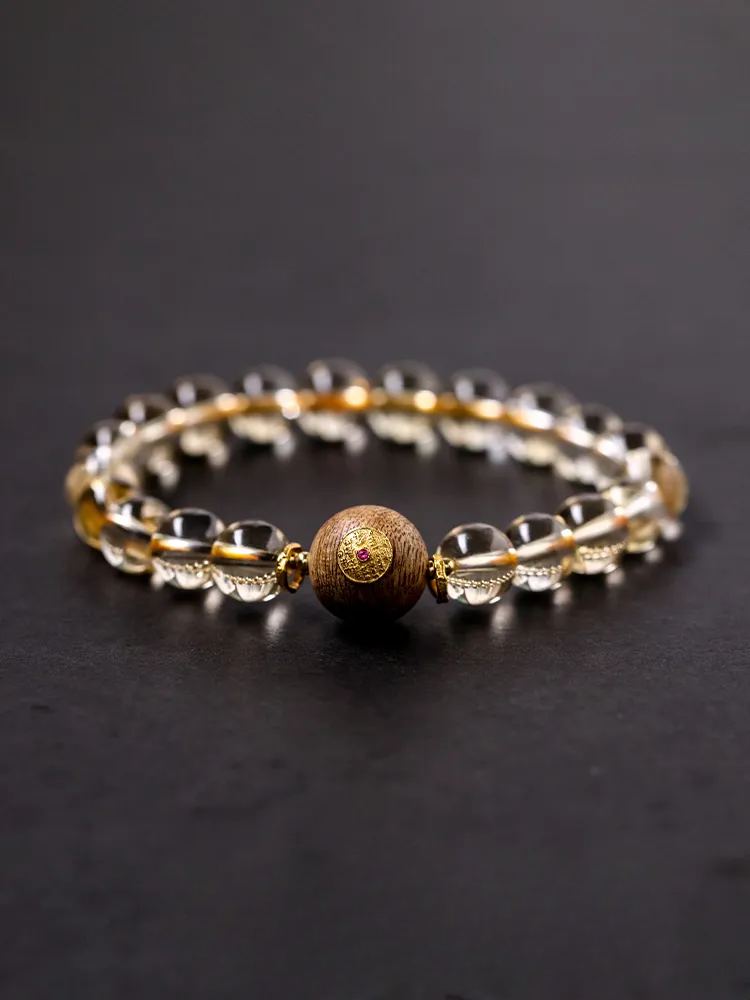 Wealth Nourisher- Citrine & Agarwood Bracelet