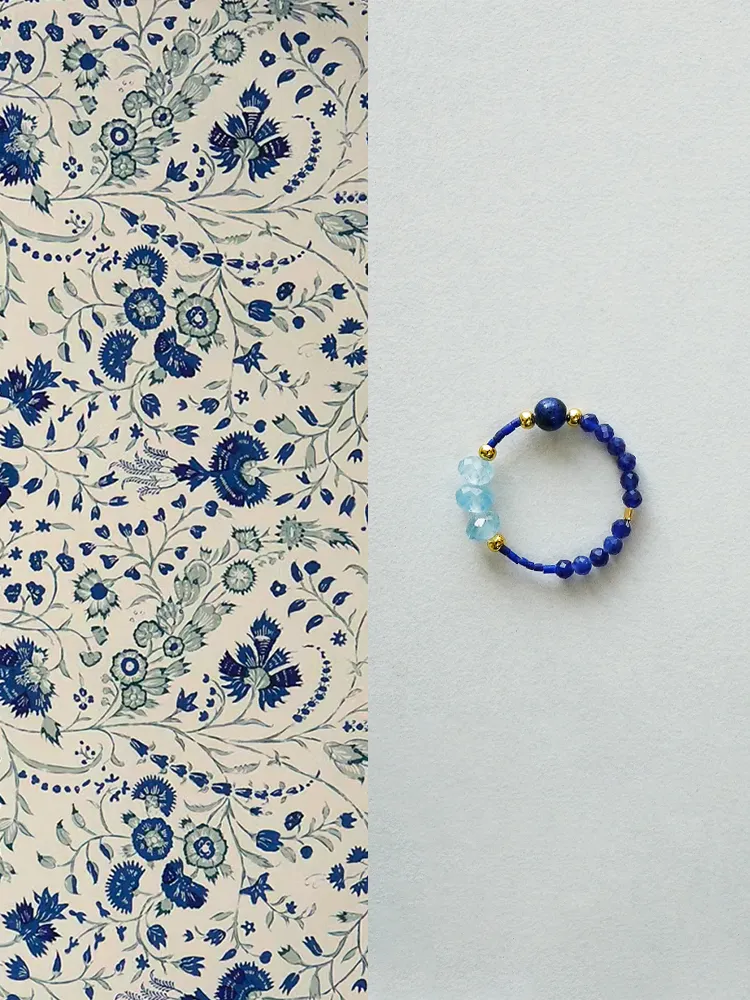 Blue Elegance- Aquamarin & Lapis Ring