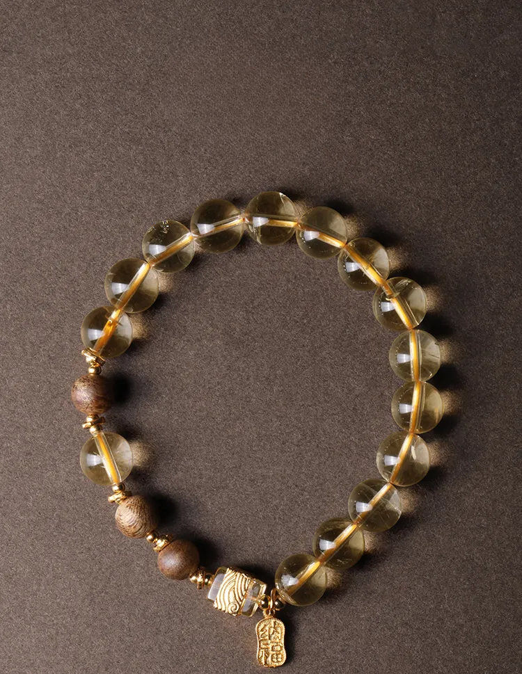 Golden Radiance- Citrine & Agarwood Crystal Bracelet