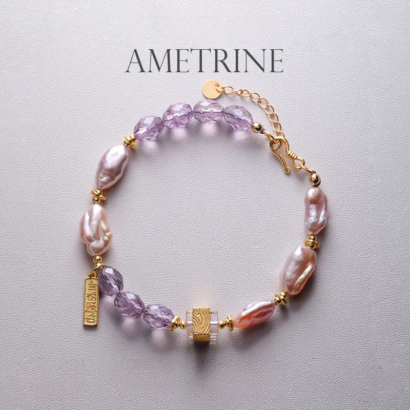 Soul Whisper- Amethyst & Freshwater Pearl Bracelet