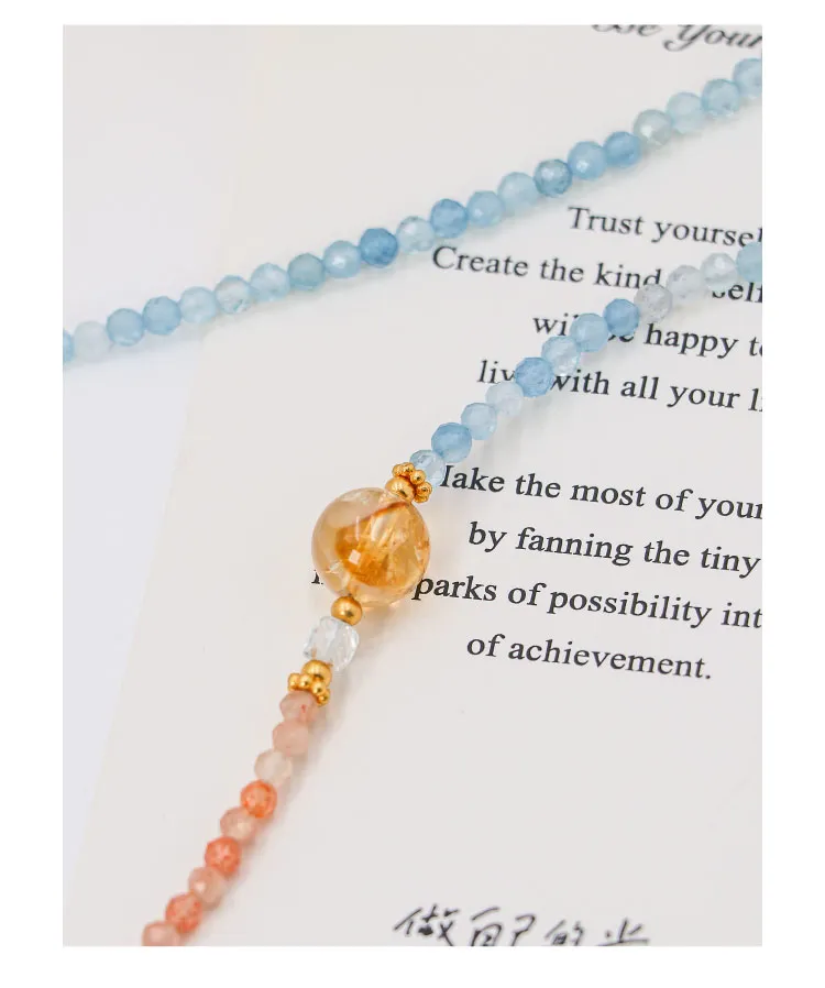 Dawn Light- Sunrise at Sea Aquamarine Necklace