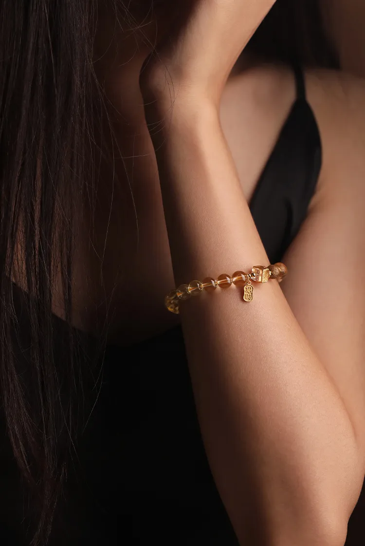 Golden Radiance- Citrine & Agarwood Crystal Bracelet