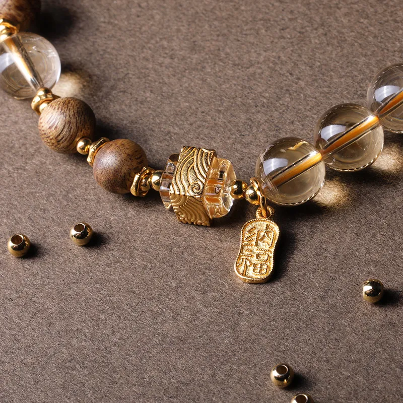 Golden Radiance- Citrine & Agarwood Crystal Bracelet