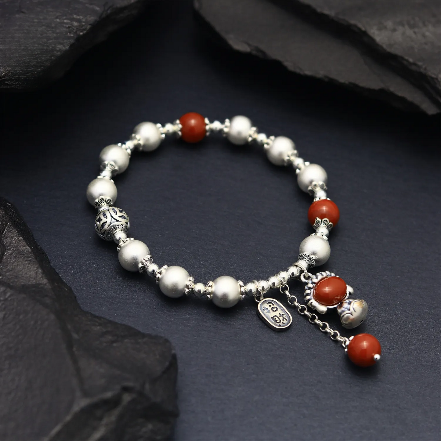 Flowing Energy- Nanhong Buddha Baby Silver Bracelet