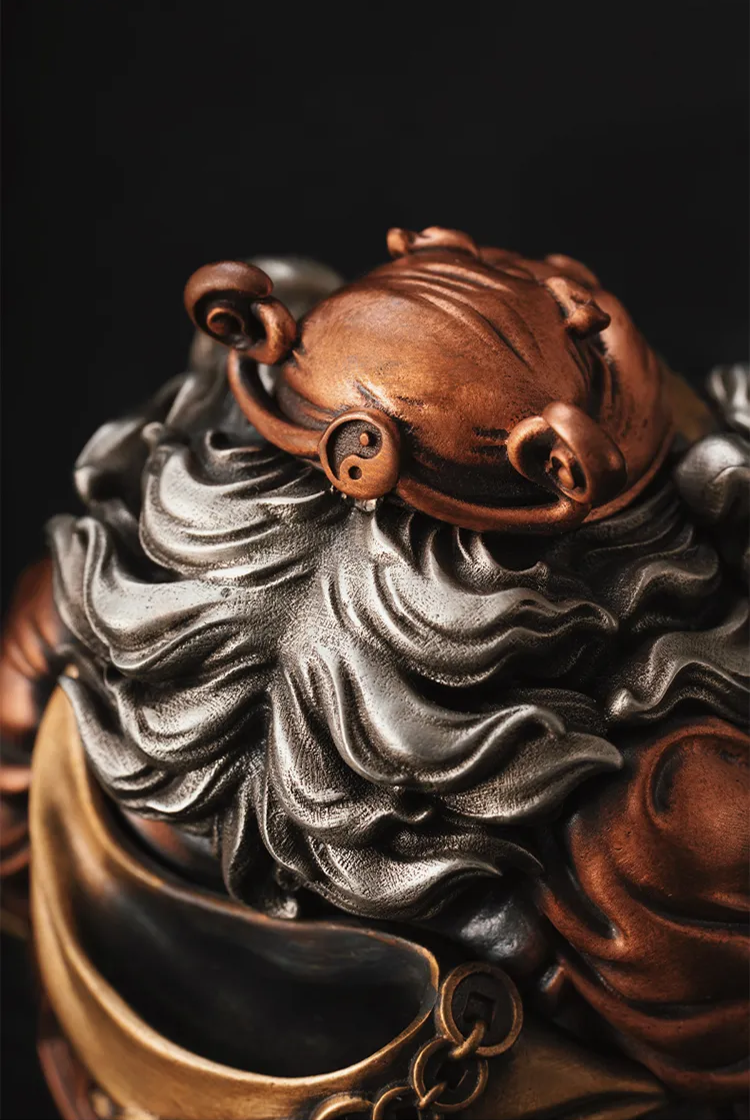 Gentle Guard- Zhong Kui Metal & Jade Statue