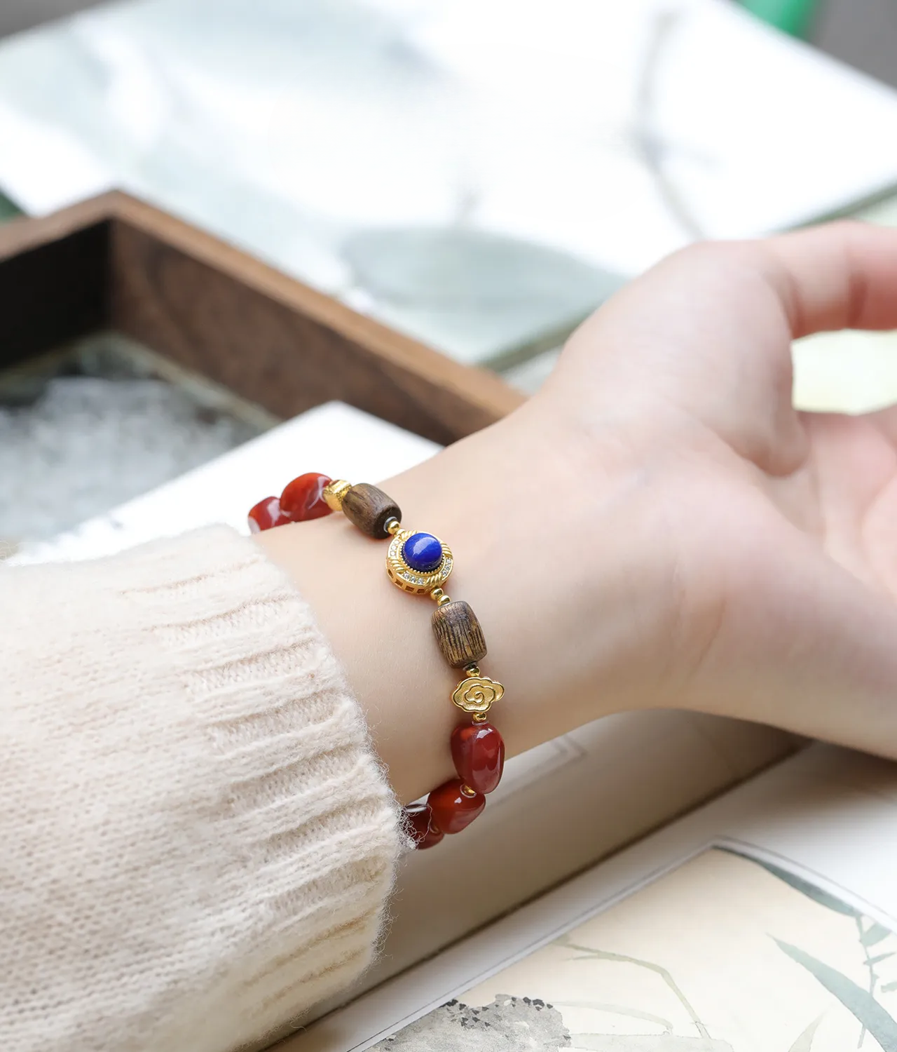 Dancing Flame- Nanhong & Lapis Bracelet