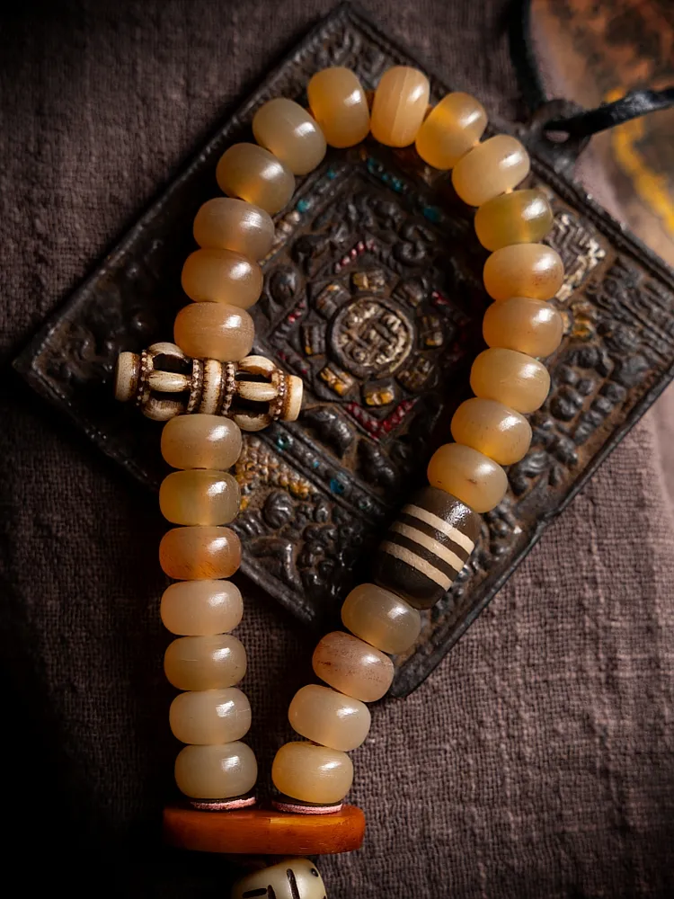 Shining Will- Goat Horn Tibetan Mala Beads