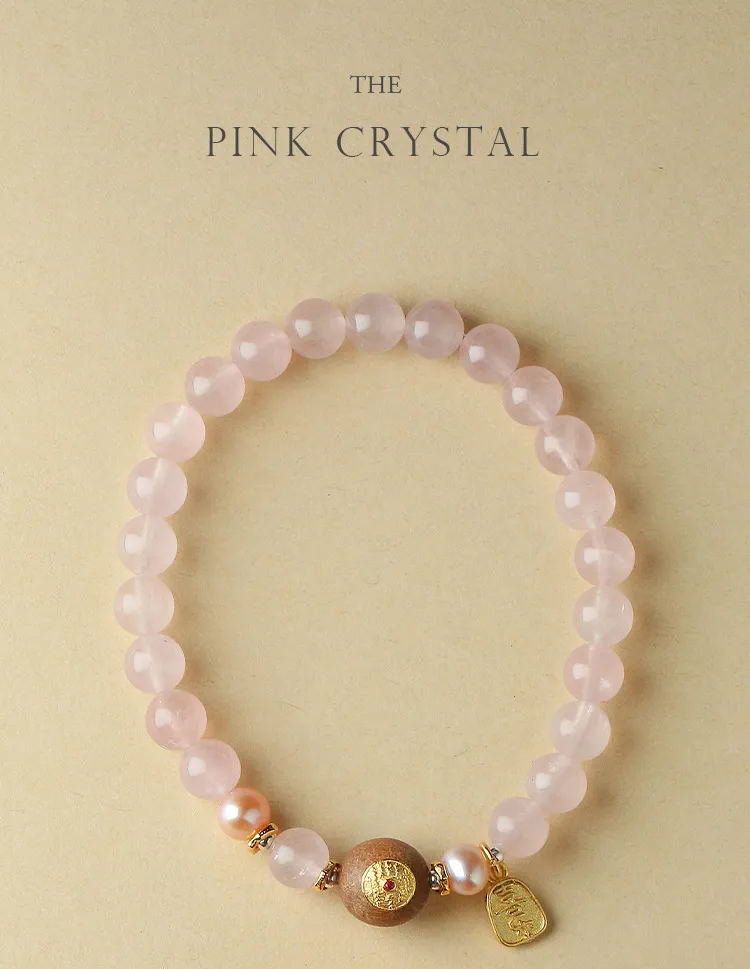 Moonlit Serenity- Rose Quartz Crystal Bracelet