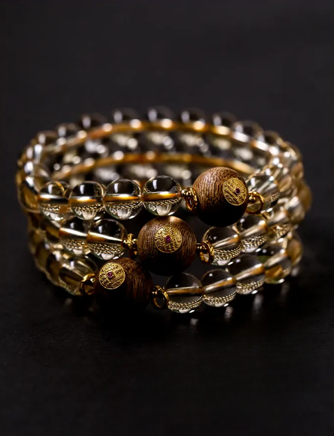 Wealth Nourisher- Citrine & Agarwood Bracelet