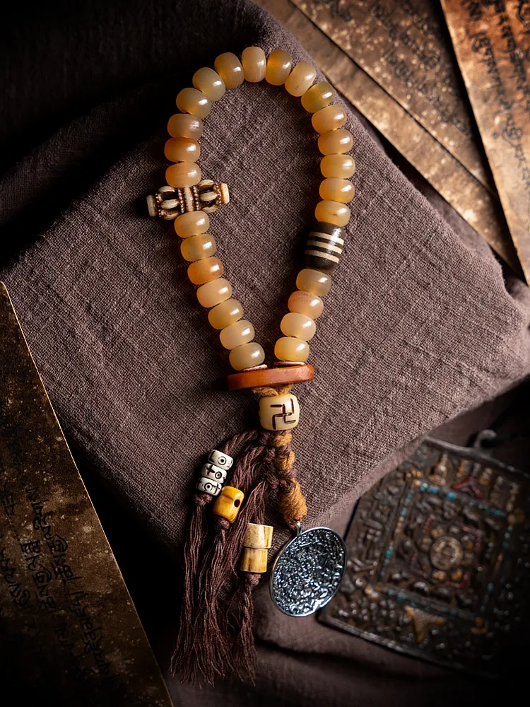 Shining Will- Goat Horn Tibetan Mala Beads