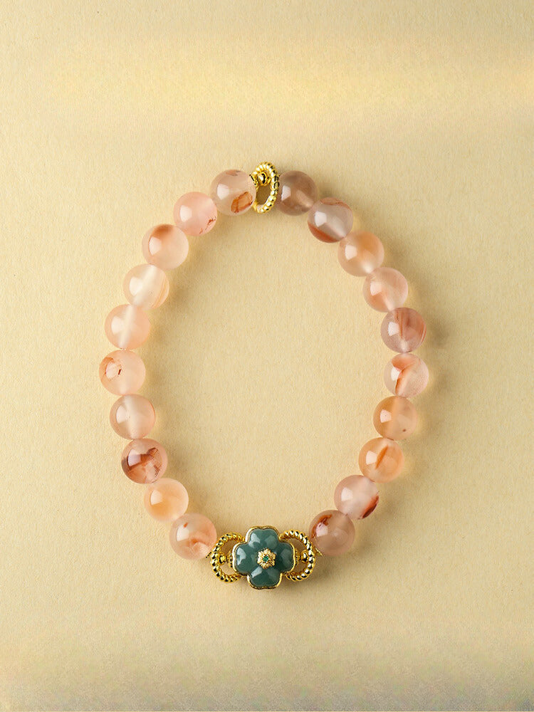 Blushing Elegance- Icelike Nanhong Crystal Bracelet